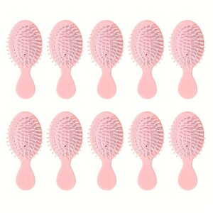 TEMU 10pcs Mini Hair Brushes, Travel Wet Hair Brushes For Most Hair Types, Travel Brushes, Bridesmaid Gifts, Black And Pink
