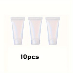 TEMU 10 Refillable Empty Tubes (5/10ml) With Screw Caps, Suitable For Cosmetics Containers For Lotions, Shower Gels, Shampoos, Cleansers, Creams, And