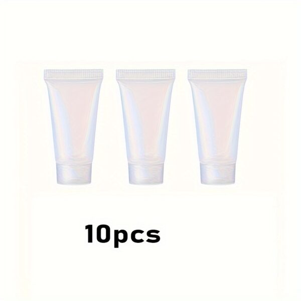 TEMU 10 Refillable Empty Tubes (5/10ml) With Screw Caps, Suitable For Cosmetics Containers For Lotions, Shower Gels, Shampoos, Cleansers, Creams, And