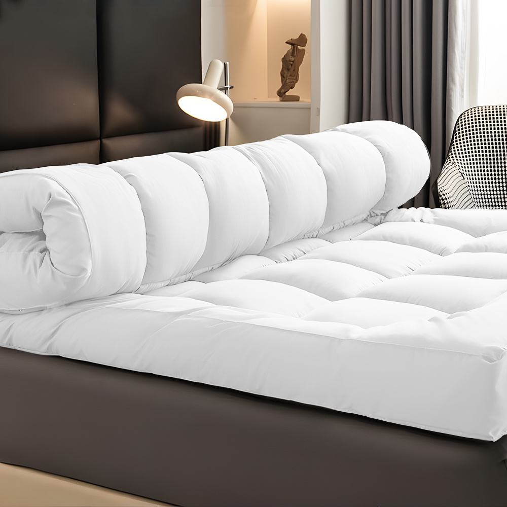 TEMU 1300gsm Matress Mattress Bed Topper Pad Queen King Single Double, Extra Thick Mattress Topper Breathable Pillow Top Pad Mattress Topper King