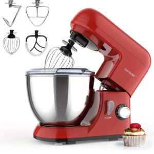 TEMU 1pc Cheftronic Stand Mixer | 4.5 Qt Tilt-head Electric Household Stand Mixer - 500w 6+p Speed Multifunctional Stand Up Mixer With Dough Hook,