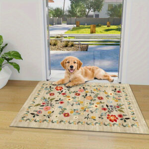 TEMU 1pc Colorful Floral Print Floor Mat, Suitable For Hallway Rugs, Bedroom Entryway Rugs, Bathroom Rugs, Bathroom Entryway Rugs, Bedroom Rugs,