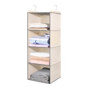 TEMU 1pc Hanging Closet Organizer And Hanging Shelves 4-hanging Shelf With 2 Side Pockets Hanging Organizer Hanging Closet Shelves Hanging Organizers