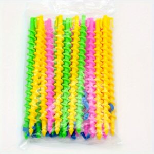 TEMU 20pcs/set Spiral Curling Hair Sticks, Professional Curler Set, Plastic Perm Rods For Hair Styling Diy Hair Styling Tools