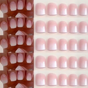 TEMU 2 Sets Or 48pcs Of Short Square Gradient Press-on Nails, Full-coverage Gradient Manicure