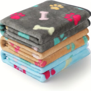 TEMU 3-pack Pet Flannel Warming Blanket, Suitable For Beds, Sofas, And Beds