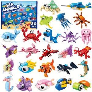 TEMU 30 Pack Ocean Building Blocks Toys, Mini Party Favors Building Set For Kids Building Bricks Toys For Boys Girls Holiday Goodie Bags Stocking