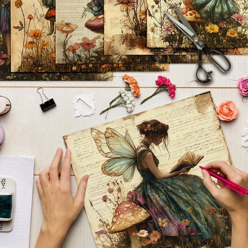 TEMU 36 Unique Dreamlike And Flower Scene Scrapbook Papers, Decorative Papers, Material Papers, Suitable For Handmade Card Making, Background Mats,