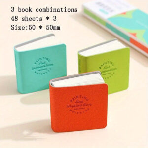 TEMU 3pcs Colorful Mini Drawing Books Square Watercolor Sketchbook Thick Paper Drawing Books Art Supplies