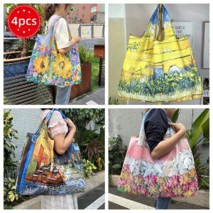 TEMU 4pcs Foldable Large Grocery Bags - Foldable Grocery Bags - Lightweight, Shopping Bag.