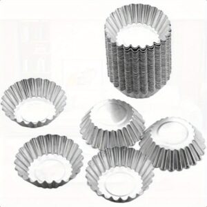 TEMU 50pcs Aluminum Egg Tart Mold Tart Pie Tin Cupcake Cake Muffin Cookie Mold Baking Cups
