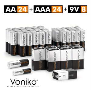 TEMU 56 Batteries , 24 Aa Batteries, 24 Aaa Batteries And 8 9v Batteries For Household Electronics