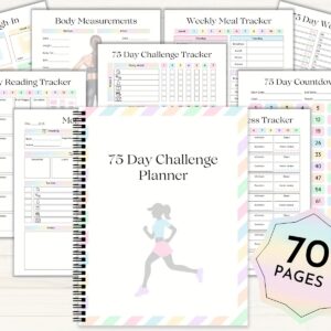 TEMU 75-Dagen Uitdaging Planner, Gewichtsverlies Tracker, Fitness Oefendagboek, Taakvolgtool