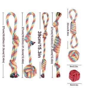 TEMU 7pcs Durable Knotted Dog Rope Toys - Chew Toys For Dogs, Fun Chewing Toys, Puppy Teething Toys, Interactive Rope Toys
