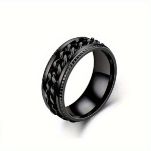 TEMU 7 Sizes For Fashionable Rings, Gold Plated Rings, Classic Rings, Rotating Rings, Chain Rings, Men's Rings, Jewelry, Gifts