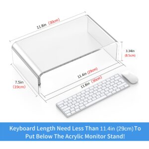 TEMU Acrylic Monitor Stand Riser, Monitor Riser, Office Desk Accessories, Monitor Stand For Desk, Laptop Stand, Computer Monitor Stand, Laptop