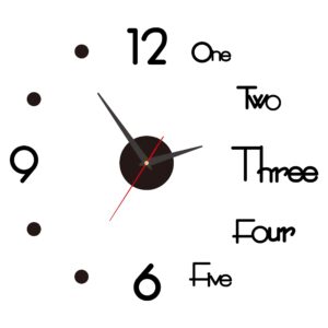 TEMU Acrylic Wall Clock Home Decoration English Wall Clock Bedroom Living Room Restaurant Wall Sticker Silent Clock