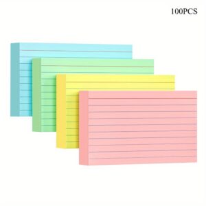 TEMU Colored Index Cards, Rule Index Cards, Study Flashcards, Heavy Note Cards For Office And Home, 4 Colors, Each Color Packaged Separately