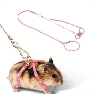 TEMU Hamster Harness Rope Pet Hamster Harness Lovely Adjustable Pet Rat Mouse Hamster Harness Rope