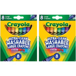 TEMU Large Washable Crayons, Non-toxic, , Pack Of 2, Total Of 16 Crayons