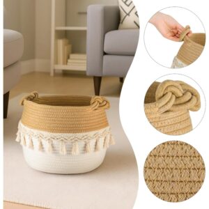 TEMU Laundry Basket Rope Storage Basket For Blankets Clothes Storage Organiser With Handles Laundry Baskets Brown, Laundry Baskets