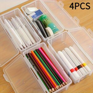 TEMU Ldq [ Storage Bins] Set Of 4 Storage Bins, High Capacity For Organizing Office Supplies, Valentine's Day Present, Covered Storage Bins, Storage