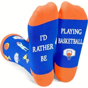 TEMU Men's Novelty Basketball-themed Crew Socks All & Gifts