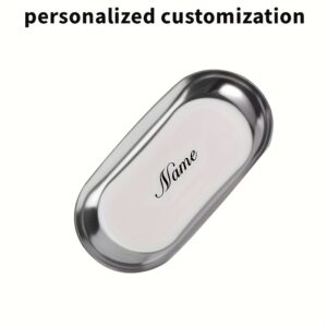 TEMU Personalized Jewelry Trays With Custom Names, Decorative Trays, Earring And Necklace Trays, Metal Trays, And Oval Stainless Steel Plates