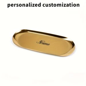 TEMU Personalized Jewelry Trays With Custom Names, Decorative Trays, Earring And Necklace Trays, Metal Trays, And Oval Stainless Steel Plates
