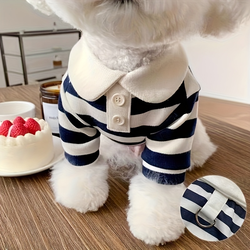 TEMU Pet Dog Clothing, Clothing, Cat Clothing, Dog Striped Navy Clothing
