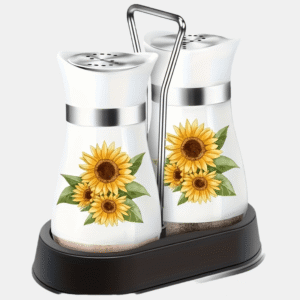 TEMU Salt And Pepper Shaker Set Stand (3pcs Set) 1 Set Of Salt And Pepper Shakers, Salt Shaker And Pepper Shaker