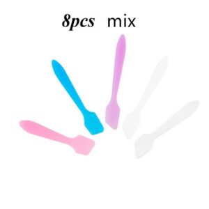 TEMU Set Of 8 Plastic Scrapers For Face Cream, Ideal For Applying Cosmetics, Masks, And Eye Creams