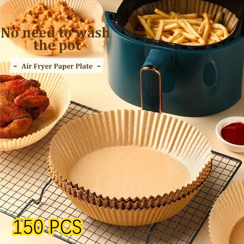 TEMU Special Paper Trays For Air Fryers | Greaseproof, Oven Safe Parchment Suitable For Frying, Grilling, Ovens, Air Fryers