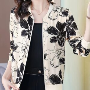 TEMU Sunscreen Shirt Women's Summer Versatile Casual Thin Coat Printed Short Sunscreen Clothing Women