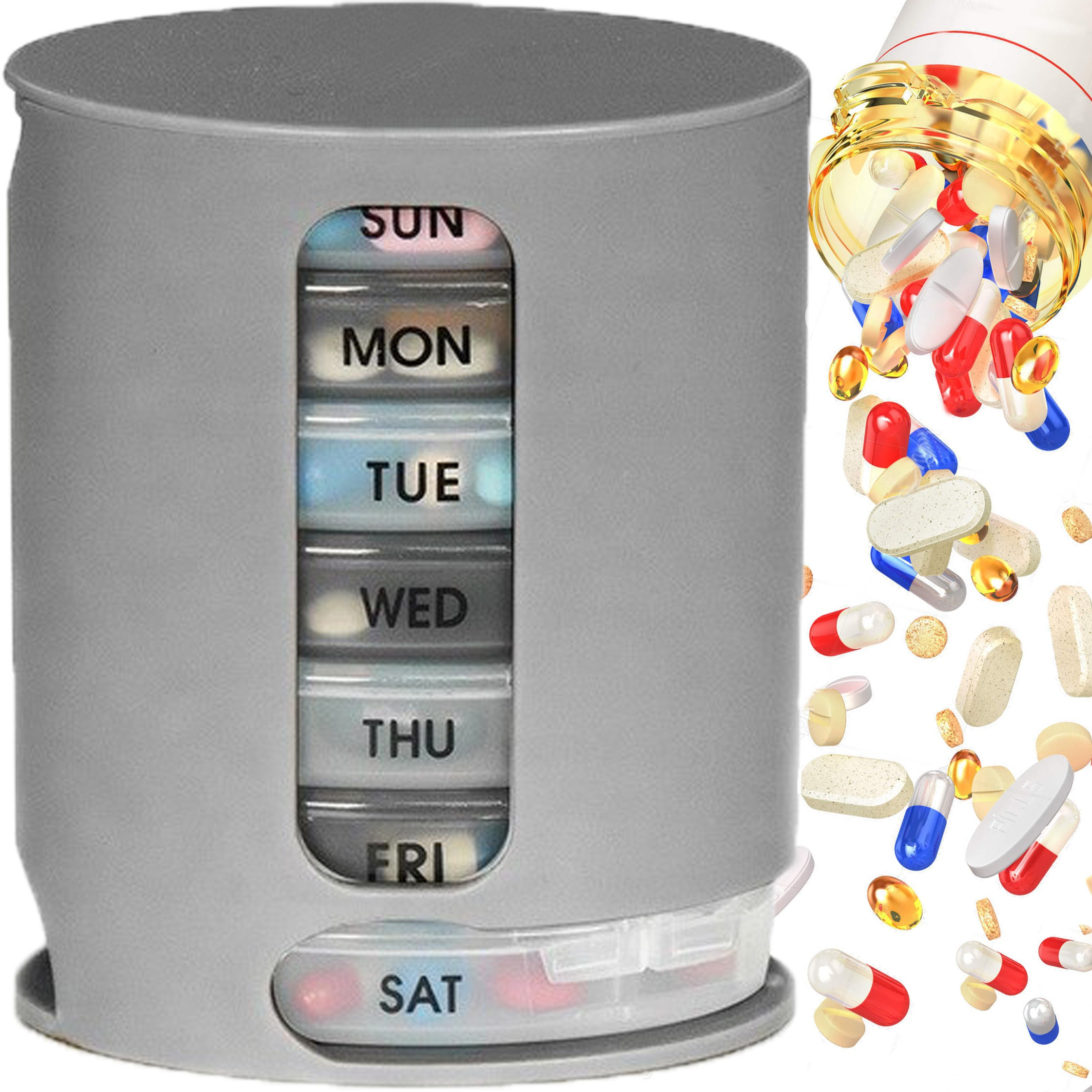 TEMU Tablet Organizer Retoo Vitalcare, 7-day, Box With Day And Night Divisions, Box With 7 Compartments And 4 Chambers For Each Day, Practical Box