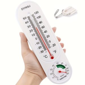TEMU Thermometer Thermometer + 1 Hook = 2pcs Suitable For , All , High-quality Outdoor Thermometer