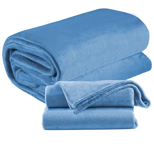 TEMU Throw Blanket 220 X 240 Cm | Fleece Blanket | Day Blanket | Sofa Blanket | Living Room Blanket | Throw Blanket | Cuddle Blanket | Blue