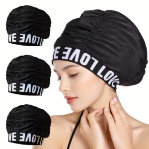 TEMU Trendy Jacquard Swim Cap, Long Hair Swim Cap. Perfect For Women, This Large Swim Cap Is Designed For Females