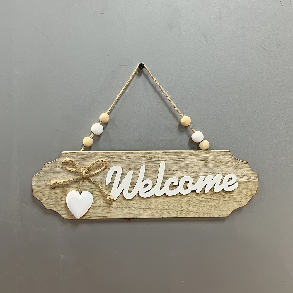 TEMU Wooden Door Sign Welcome Hanging Plaque