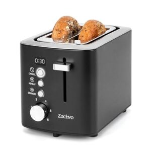 2 Slice Toaster with Wide Slots for Bread & Bagels, Stainless Steel Toaster with Digital Countdown, 6 Shade Settings, Defrost, Reheat & Cancel, Compac