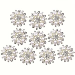 TEMU 10pcs Faux Buttons Embellishments For Craft Shank Clear Rhinestone Buttons Sewing Craft Scrapbooking Supplies