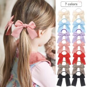 TEMU 14pcs Hair Bows For Girl Ribbon Bows Hair Ties Bows Rubber Bands Pigtail Ponytail Bows Hair Accessories For Girl