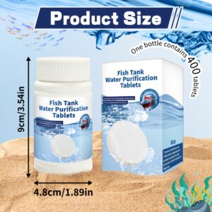 TEMU 1 Bottle/400 Tablets Aquarium Water Purification Tablets - Formulated To Improve Water Quality, Effectively Removes From Tap Water, Suitable For