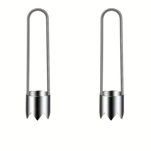 TEMU 2pcs Stainless Steel Fruit And Vegetable Corer, Universal Kitchen Tool For , , Tomatoes, Bell Peppers - Durable And