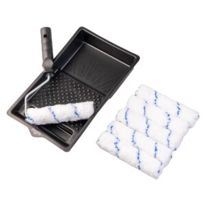 TEMU 6-inch Paint Tray Set With 6 Microfiber Brushes, 1 6-inch Stand, And 1 6-inch Paint Tray