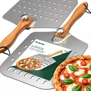 TEMU Pizza Peel - Steel Pizza Peel With Wooden Handle - Professional Pizza Peel For Oven - Kitchen Accessories For Pizza, Bread And Pastries -