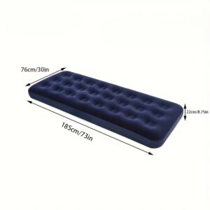 TEMU Portable Blue Inflatable Air Mattress - Portable Foldable Plush Surface Sleeping Pad, Office Sleeping Mat, Sleeping Pad. Suitable For Camping,