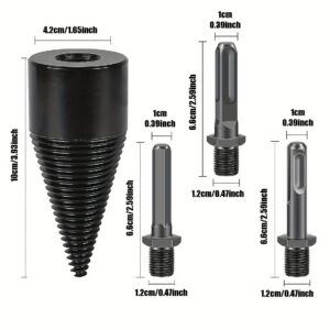 TEMU Power Tools Electric Drill Tools Accessories, Firewood Splitter Drill Bit Set. Steel Drill Bit Set Woodworking Drill Tools