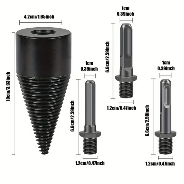 TEMU Power Tools Electric Drill Tools Accessories, Firewood Splitter Drill Bit Set. Steel Drill Bit Set Woodworking Drill Tools