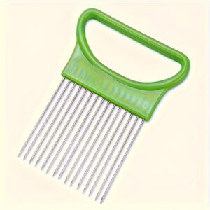 TEMU Stainless Steel Onion Fork Slicer, Suitable For Green Onions And Onions, Garlic Fruits And Vegetables, Portable Kitchen Cooking Tool Kitchen